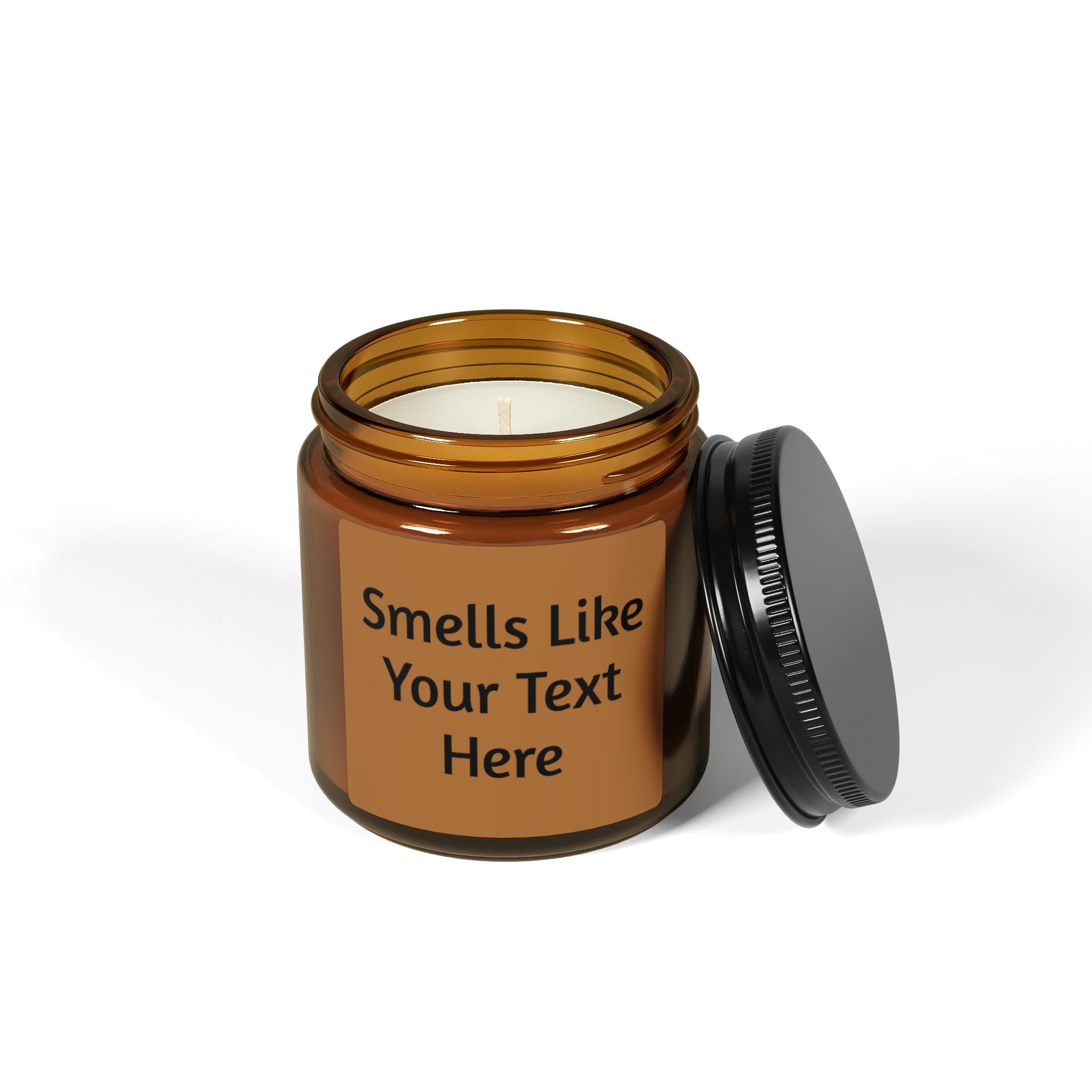 Personalized Amber Soy Candle — Custom Label Scented Candle (Multiple Sizes)