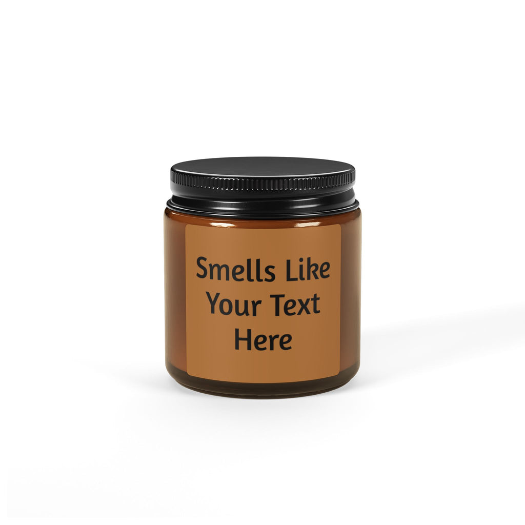 Personalized Amber Soy Candle — Custom Label Scented Candle (Multiple Sizes)
