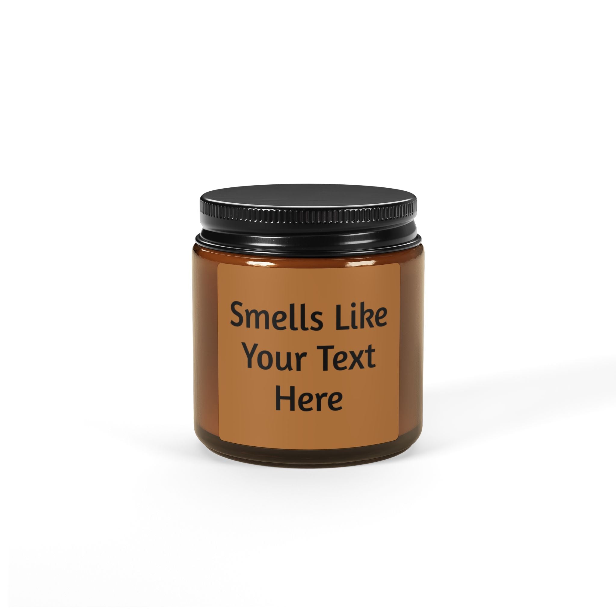 Personalized Amber Soy Candle — Custom Label Scented Candle (Multiple Sizes)