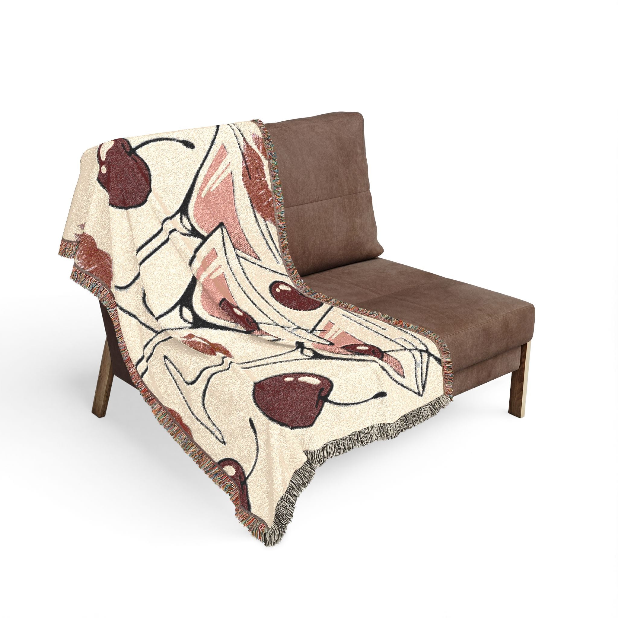 Cocktail Cherry Woven Blanket