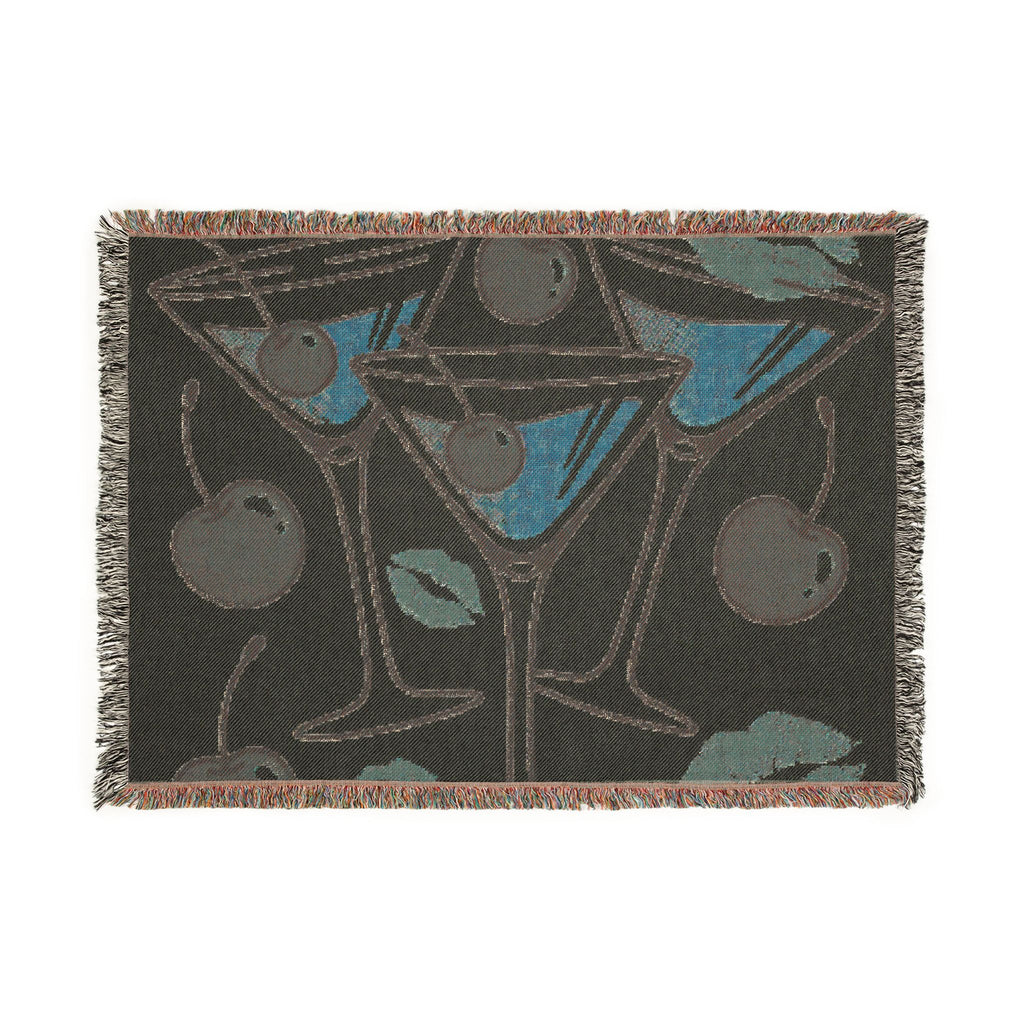 Cocktail Cherry Woven Blanket