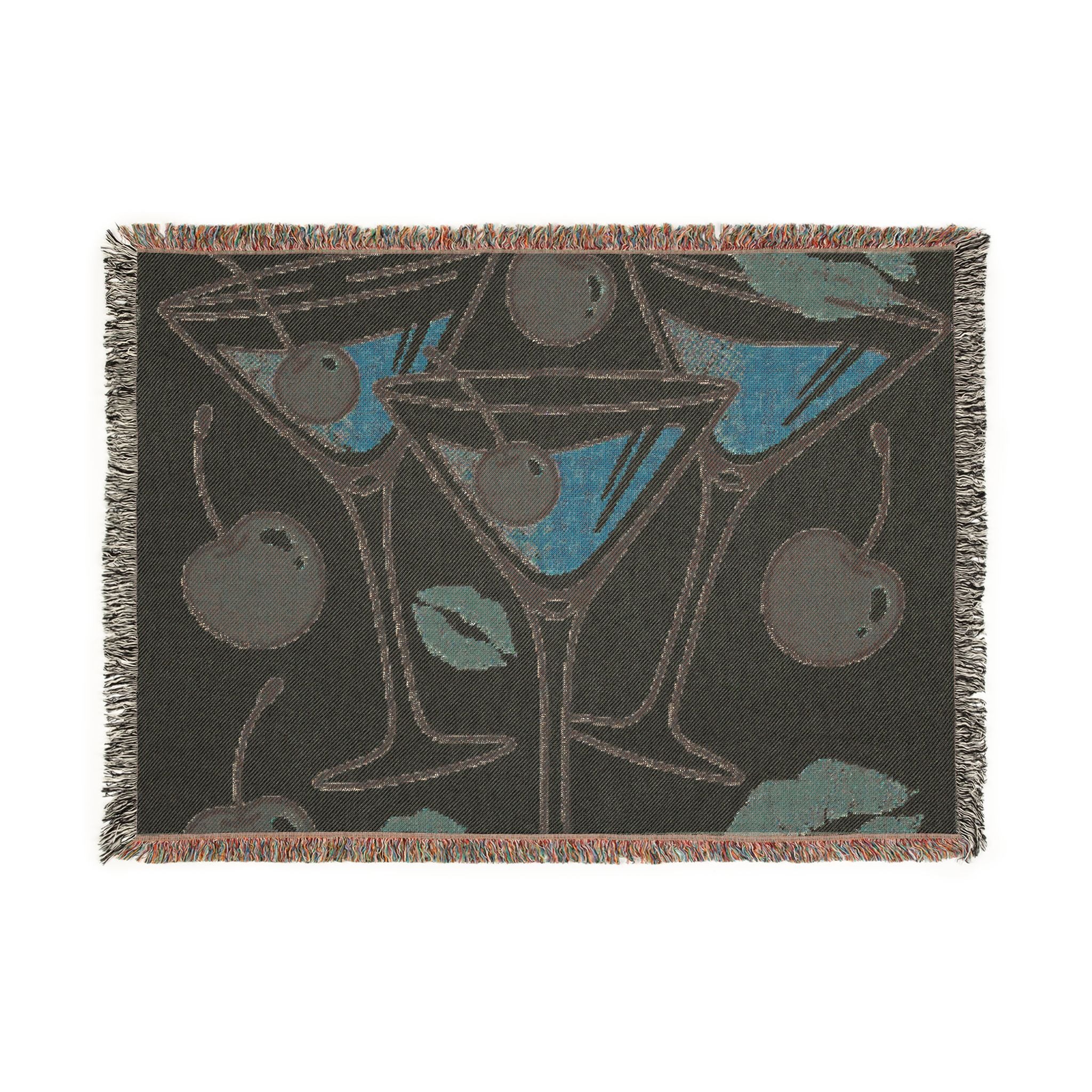 Cocktail Cherry Woven Blanket